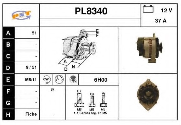 SNRA PL8340 Alternator